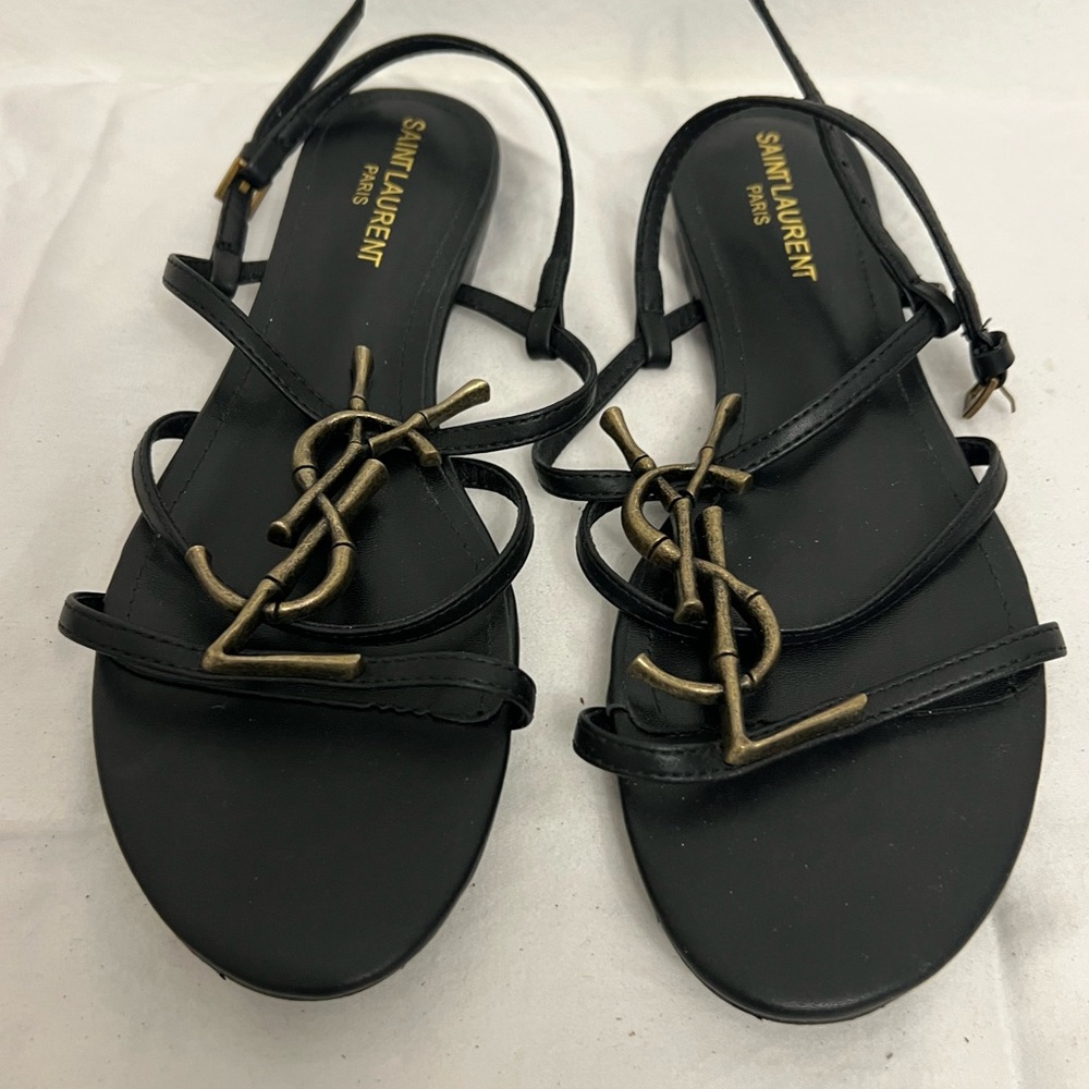 Ladies Saint Laurent flat sandals size 38